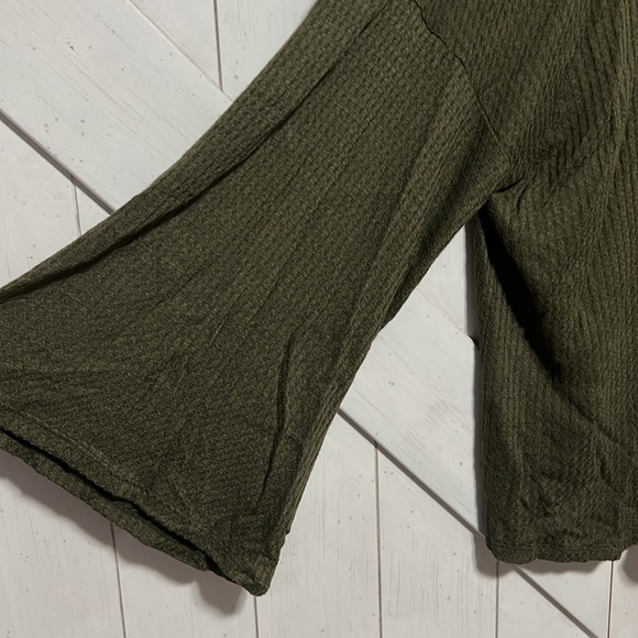 Olive green ever eve waffle knit open front cardigan - Picture 3 of 7